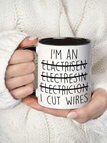 1pc,11oz Ceramic Coffee Cup For Male And Female Fun Electrician Gifts,I Am An Electrician,Electrician Birthday Gift,Christmas Gift,Father's Day Gift,Electrician Student Graduation Gift Cup,Water Cup,Household Items,Summer And Winter Drinking Utensils,Holiday Gift,Decorate,Insulated,Reusable,Hand Wash Only,Suitable For Hot Or Cold Drinks,Home Kitchen Item,New Year,Thanksgiving,Valentine's Day Gifts,Friends Anniversary Festival,Party,Wedding Back To School