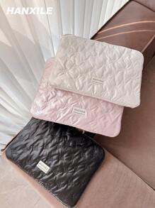 1PC 韩国Ins风格可爱蝴蝶结压花防水防震电脑包适用于11英寸平板电脑、13英寸14英寸15英寸电脑 - 彩色 - 查看 2