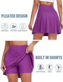 JoyGirl Women With Shorts High Waisted 20" Tennis Skirts Athletic Golf Skirt Workout Skort   Knee Length Skorts Skirts