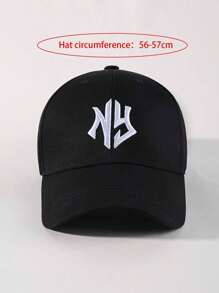 2 件时尚休闲简约刺绣棒球帽套装 - 黑與白 - 查看 5