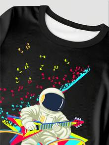 Tween Boy 2 件套紧身吉他和宇航员印花长袖睡衣套装 - 彩色 - 查看 4