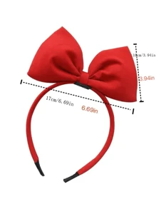 1 件可爱女士红色海绵 3D 蝴蝶结发带，适合可爱公主、仙女服装、圣诞节、新年或节日派对装饰 - 紅色 - 查看 7
