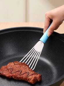 1pc Stainless Steel Frying Spatula, Outdoor High Temperature Resistant Pancake Spatula, Fish Turning Spatula - Multicolor - View 4