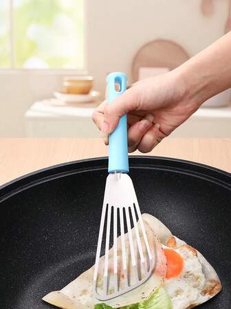 1 st stekspatel i rostfritt stål, värmetålig pannkaksflipper, fisk- och biffvändare för utomhusgrill