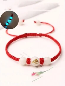 1 件十二生肖财富红绳编织手链，带夜光珠，手工礼物，新年配饰 - 生肖 - 查看 2