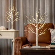 1pc 24LED Artificial White Birch Tree Light, Tabletop Mini Fake Tree Lamp For Home Decor, Christmas Decoration, Desk Ornament, Suitable For Bedroom, Office, Wedding, Party & Festival, USB Powered Christmas Decor Christmas Gift Thanksgiving Christmas Tree Decor Ornaments Christmas Light Bedroom Decor Home Decor Party Decor Holiday Festival Room Decor