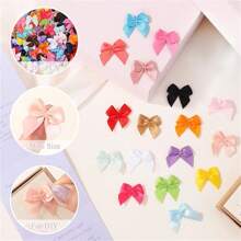 20 peças Mini Laço de Fita de Cetim para Férias Floral DIY Artesanato Costura Patch Enfeite para Chapéus, Caixa de Presente de Casamento, Decoração de Natal