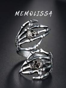 1pc Punk Vintage Skull Ring - Skull - View 1