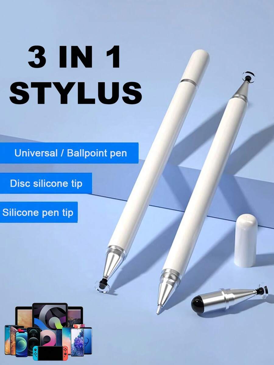 Universal 3 In 1 Touch Screen Stylus Drawing Capacitive Pen Compatible