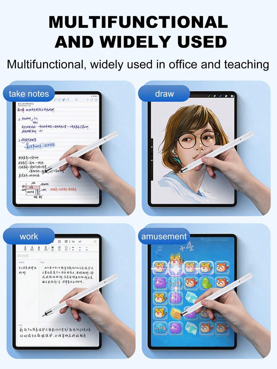 Universal 3 In 1 Touch Screen Stylus Drawing Capacitive Pen Compatible