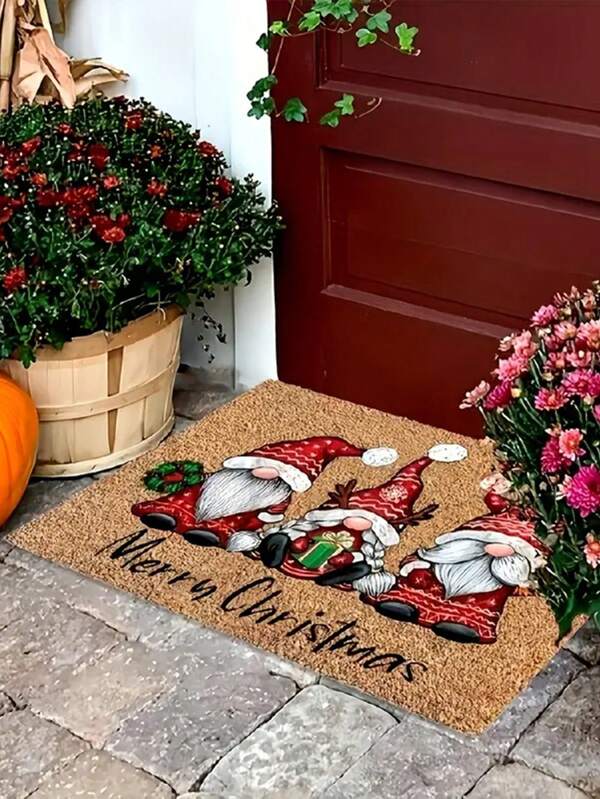 1pc Tapete de Papai Noel, Tapete de Árvore de Natal, Tapete de Casa de Gengibre, Enfeites/Decorações de Natal, Tapete de Feliz Natal, Tapete de Homem de Gengibre, Presentes de Natal para Mãe, Adequado para Sala de Estar, Quarto, Entrada, Cozinha, Banheiro, Sala de Jogos, Estudo, Durável, À Prova de Poeira, Fácil de Limpar