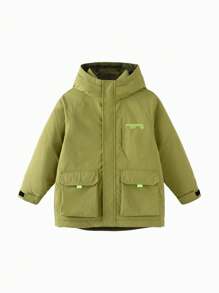 Balabala Kids' Long Winter Down Jacket Medium-Length Warm Boys' Big Kids Color Block