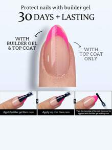 150Pcs Medium-Long Natural Almond Classic 5-Color French Gel False Nail Tips, French Nail Tips Pressed On Nails, French Square 3-In-1 Gel Nail Tips For Diy Manicure, 15 Sizes Suitable For Women & Nail Salons Nail Supplies Nails