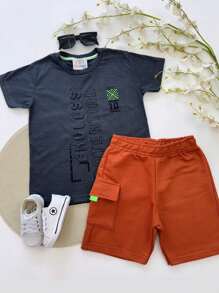 Children's Set Boy T-Shirt Bermuda Shorts Men's Adam - 灰色 - 查看 1