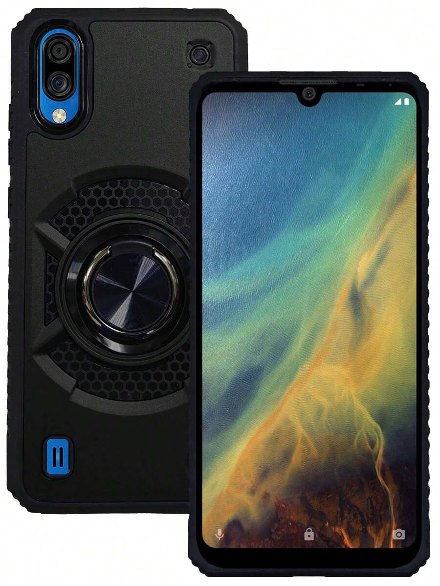 HEAVY DUTY CASE WITH CLIP OR RING FOR ZTE BLADE A5 2020 - Black and White - View 1