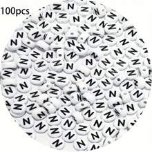 Acrylic Letter Beads Jewelry Making Kit - 100/200/300/500/800/1000/2000pcs, Bohemian Style DIY Bracelets, Necklaces, Keychains With Letter Charms, DIY Craft Supplies - Mixed Hollow Letter Beads With Game & Friendship Themes - Black and White - View 31