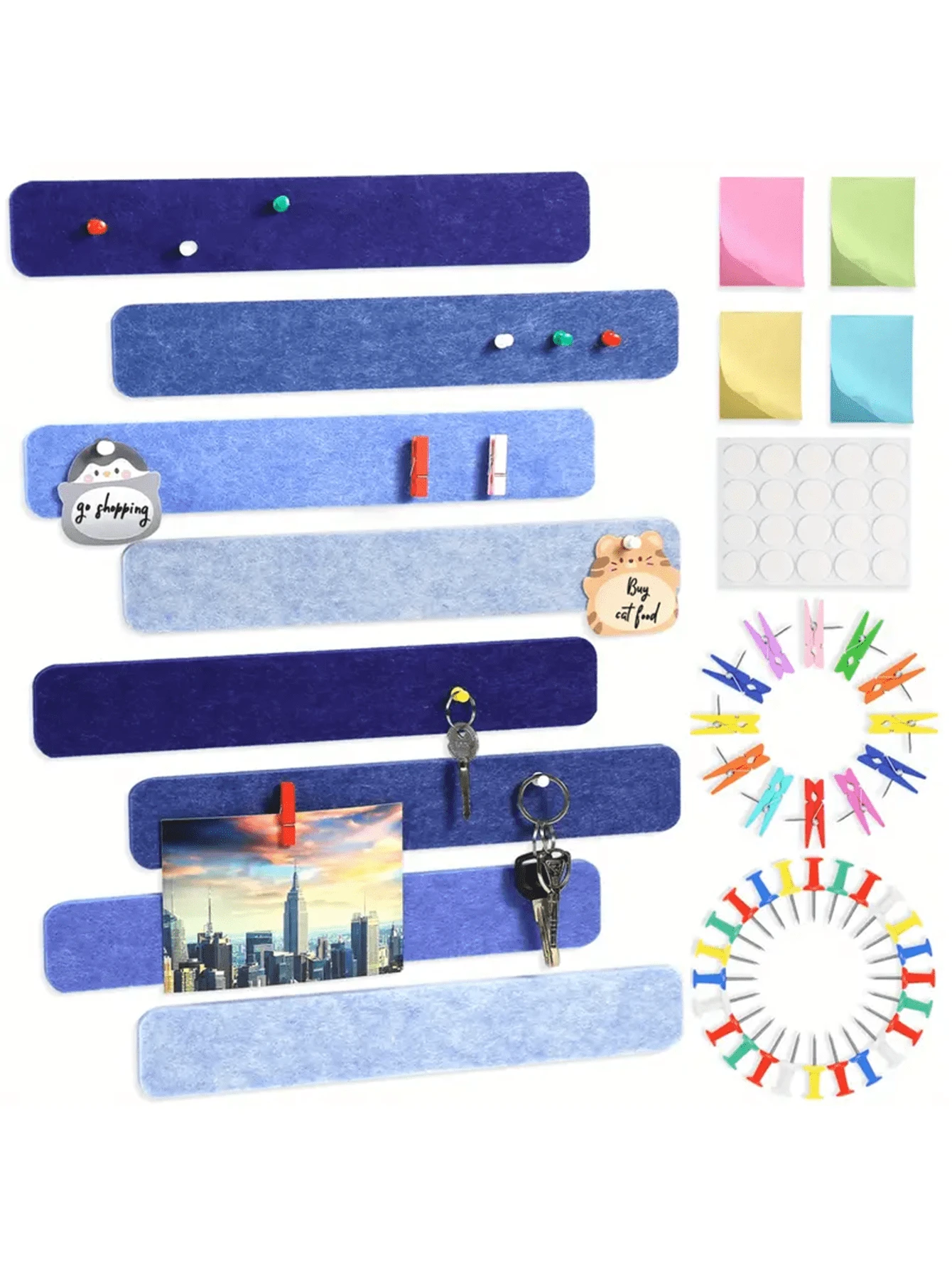 MultiFunctional Corkboard And Felt Bulletin Board Set Of Thumbtacks