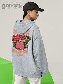 Sweatshirt Mushroom Flower Psychedelic Rave Music Streetwaer CANGURU 2529 GEEK FLUX - 灰色 - 查看 7