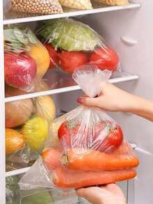 100 chiếc/Cuộn Túi hút chân không dùng một lần, Túi đóng gói chân không thực phẩm trong suốt, Thích hợp cho máy hút chân không, Để bảo quản rau, trái cây, thịt, ngũ cốc - Trong sáng - Xem 7