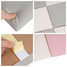 8 Pack Wall Panels Peel And Stick Headboard Upholstered, Self-Adhesive Anti-Collision Wall Padding Soundproof Wall Panels 24.41*12.6*7.09in - Nhiều màu - Xem 11