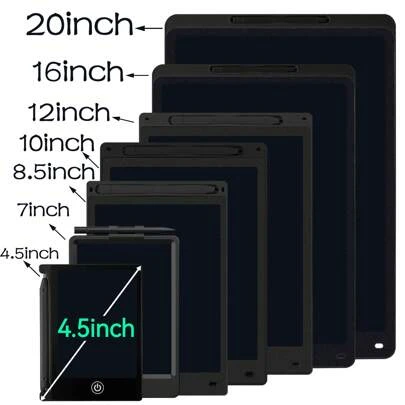 XZBB LCD 手写板（多种尺寸可选：20、16、12、10、8.5、7、4.5 英寸），可充电电子绘图板和记事板，带手写笔。非常适合艺术表达、笔记记录、规划、办公备忘录、旅行或创意工作，适合所有年龄段的用户。
