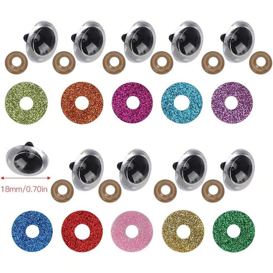 Stuffed Crochet Eyes With Washers, Craft Doll Eyes And Nose For Teddy