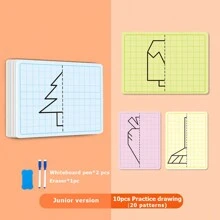 1 bộ Bộ thẻ vẽ họa tiết đối xứng dạng lưới hoạt hình dễ thương - 20 họa tiết đối xứng, Thẻ vẽ họa tiết đối xứng dạng lưới có thể tái sử dụng, Rèn luyện khả năng tập trung để cải thiện kỹ năng vẽ và kiểm soát cọ vẽ - Nhiều màu - Xem 15