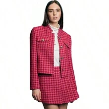 Saco Tejido Rojo para Dama Cuello - Rojo - Ver 5