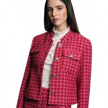 Saco Tejido Rojo para Dama Cuello - Rojo - Ver 3