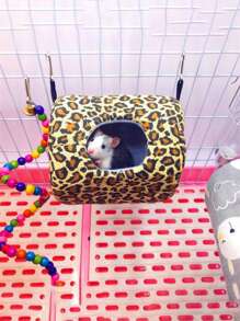 仓鼠柔软保暖床，老鼠吊床，松鼠冬季宠物玩具仓鼠笼屋，悬挂式窝垫屋床，动物老鼠鼠窝 - 彩色 - 查看 4