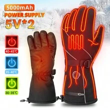 1 par de guantes de esquí con calefacción, guantes de moto de invierno cálidos, guantes de esquí y moto impermeables con calefacción, guantes de moto con pantalla táctil con batería, accesorios de protección para ciclismo de carreras, esenciales para conducir, regalo para hombres y mujeres - Multicolor - Ver 1