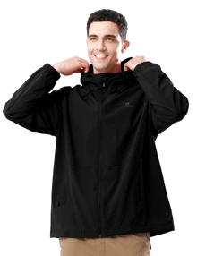 CAMEL CROWN Men's Waterproof Lightweight Jacket Windbreaker Hooded Rain Coat For Outdoor Hiking