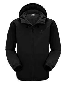 CAMEL CROWN Men's Waterproof Lightweight Jacket Windbreaker Hooded Rain Coat For Outdoor Hiking