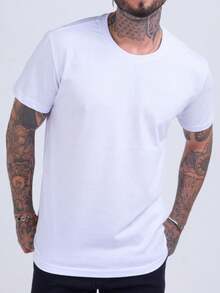 Men's Basic Plain Shirt Premium Cotton - 白色 - 查看 4