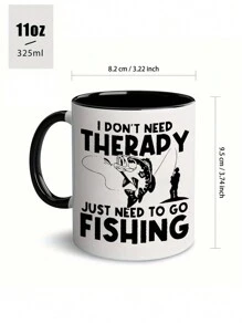 1pc,11oz Fishing Enthusiast Ceramic Coffee Cup - Insulated, Reusable, Hand Washable Only - Unisex Gift Cup, Water Cup, Summer And Winter Drinking Utensils, Birthday Gift, Holiday Gift,Christmas Decorate,Insulated,All Seasons And Occasions,Suitable For Hot Or Cold Drinks,Home Kitchen Item,Family Drinkware For New Year,Thanksgiving,Easter,Valentine's Day Gifts,Friends' Birthday Anniversary Festival,Party,Wedding,Ideal Gift For Mother's Day Back To School