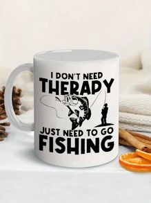 1pc,11oz Fishing Enthusiast Ceramic Coffee Cup - Insulated, Reusable, Hand Washable Only - Unisex Gift Cup, Water Cup, Summer And Winter Drinking Utensils, Birthday Gift, Holiday Gift,Christmas Decorate,Insulated,All Seasons And Occasions,Suitable For Hot Or Cold Drinks,Home Kitchen Item,Family Drinkware For New Year,Thanksgiving,Easter,Valentine's Day Gifts,Friends' Birthday Anniversary Festival,Party,Wedding,Ideal Gift For Mother's Day Back To School