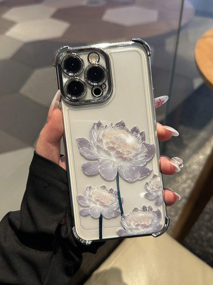 Ốp lưng điện thoại họa tiết hoa sen tương thích với Apple IPhone 11/12/13/14/15/16 Pro Max 16/15/14Plus Series quà tặng Giáng sinh