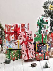 1 Bộ 8 món quà tặng tiệc mới Giấy tráng dày, thủ công in ấn cao cấp (A/B) với phong cách Ông già Noel, Cây thông Noel, Người tuyết, Người bánh gừng, Rất thích hợp để trang trí tiệc ngày lễ. Giáng sinh vui vẻ! - Nhiều màu - Xem 10