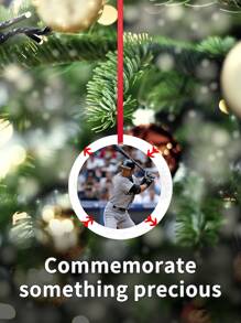 1pc Customized Photo Acrylic Pendant, Personalized Baseball Decoration, Double-Sided And Single-Sided Design, Front Customized Photo, Back Customized With Your Name, Time, Christmas Decoration, Baseball Gift, Christmas Tree Holiday Decoration Pendant, Perfect Christmas Gift For Fans And Enthusiasts Gifts Birthday Graduation