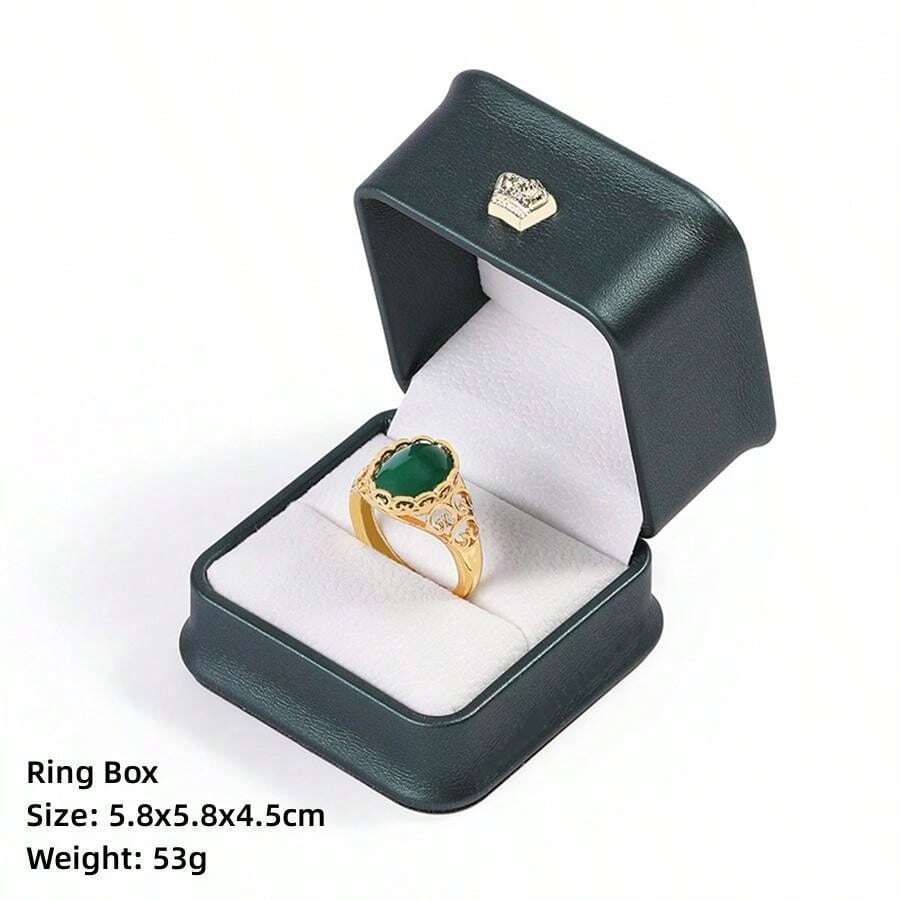 11pcs Luxury Crown Design Adjustable Rings Storage Box, Jewelry Case