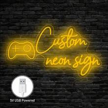 1pc Custom USB Neon Sign (Double Row), Christmas Gifts, Wedding Decor, Name Neon Sign, Led Neon Sign Personalized Gifts, Bedroom Decor, Home Decor USB Led Light, Birthday Gifts, Letters Light Decor, Halloween, Thanksgiving.