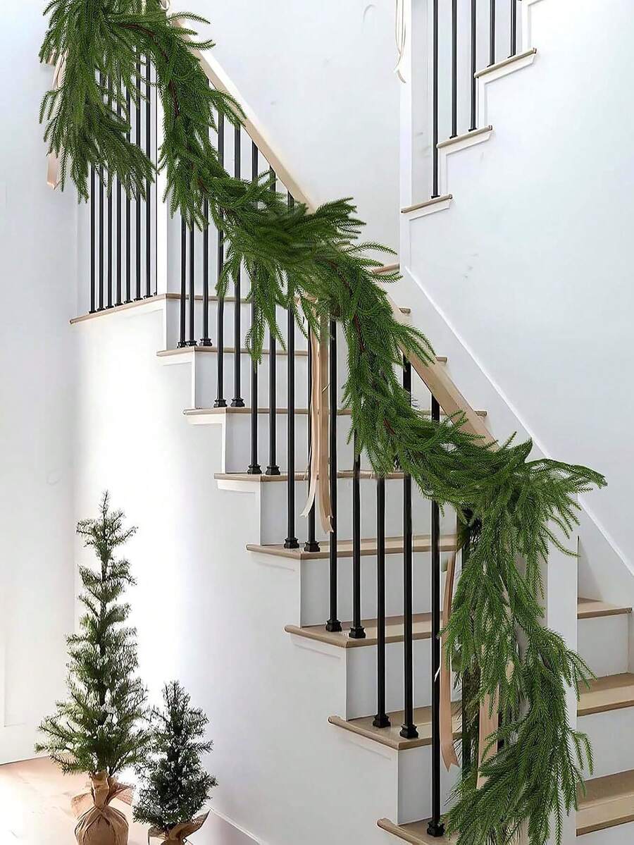 1 vòng hoa thông xanh 180cm (70,87 inch), vòng hoa trang trí bằng dây leo nhân tạo, đạo cụ chụp ảnh, thích hợp cho đám cưới, sinh nhật, lễ hội, tiệc tùng, sự kiện, trang trí DIY, trang trí nhà cửa, trang trí phòng, trang trí tường - Nhiều màu - Xem 1
