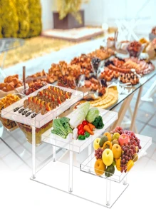 1 SET Elegante y estiloso estante acrílico para postres, exhibición categorizada transparente, soporte para tartas, apto para fiestas, cumpleaños, bodas y Navidad - transparente - Ver 6