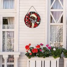 Biển chào mừng ông già Noel bằng gỗ tròn 8 inch - Biển trang trí treo tường phong cách hiện đại, Trang trí Giáng sinh/Năm mới, Quà tặng Giáng sinh/Năm mới, Thích hợp cho Giáng sinh, Ngày lễ, Mùa đông, Cửa trước, Phòng, Trang trí nhà để xe - Đa năng, Không cần nguồn điện, Phong cách ngẫu nhiên - Nhiều màu - Xem 4