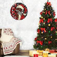 Biển chào mừng ông già Noel bằng gỗ tròn 8 inch - Biển trang trí treo tường phong cách hiện đại, Trang trí Giáng sinh/Năm mới, Quà tặng Giáng sinh/Năm mới, Thích hợp cho Giáng sinh, Ngày lễ, Mùa đông, Cửa trước, Phòng, Trang trí nhà để xe - Đa năng, Không cần nguồn điện, Phong cách ngẫu nhiên - Nhiều màu - Xem 5