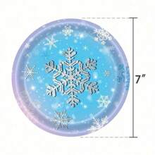 10pcs/20pcs Frozen Birthday Party Supplies Disposable Tableware Winter Snowflake Paper Plates Napkins For Christmas Winter Wonderland Frozen Party Decorations - Multicolor - View 13