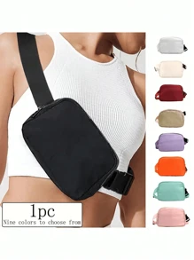 1 chiếc/Túi đeo chéo ngực đa năng màu trơn, Túi đeo hông, Túi thắt lưng mọi nơi có dây đeo có thể điều chỉnh, Túi đeo hông nhỏ, Dùng cho tập luyện, chạy bộ, du lịch, đi bộ đường dài - Nhiều màu - Xem 2