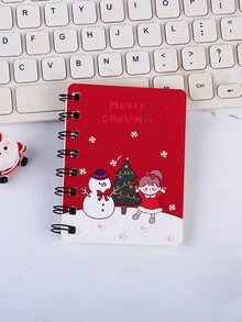 2 quyển sổ tay lật Giáng sinh A7 màu sắc và thiết kế ngẫu nhiên, sổ ghi chép bỏ túi di động cho học sinh, sổ nhật ký văn phòng, quà tặng Giáng sinh - Nhiều màu - Xem 4