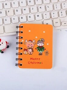 2 quyển sổ tay lật Giáng sinh A7 màu sắc và thiết kế ngẫu nhiên, sổ ghi chép bỏ túi di động cho học sinh, sổ nhật ký văn phòng, quà tặng Giáng sinh - Nhiều màu - Xem 5
