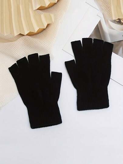 1 双男女通用半指手套，秋冬季保暖露指手套 - 手洗，适合运动和户外骑行